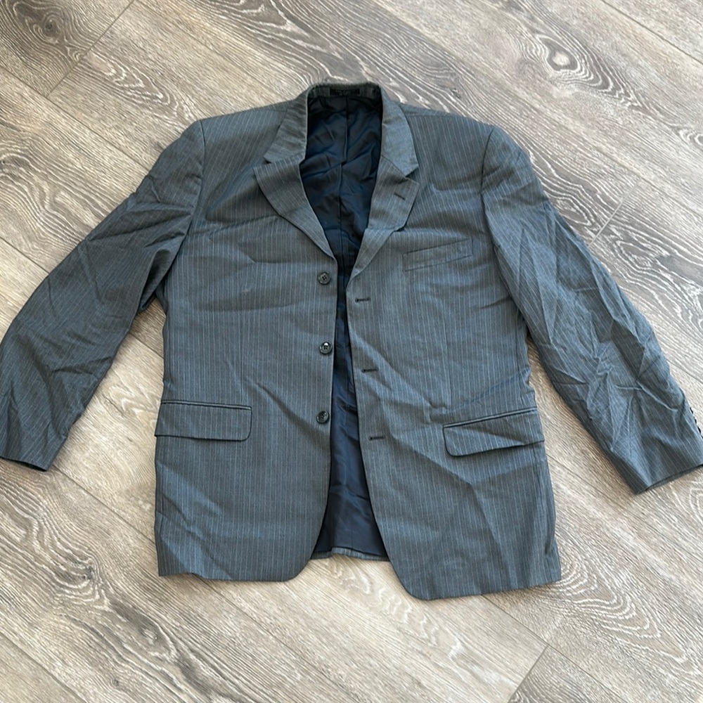 Men's Gray Pinstripe Blazer
